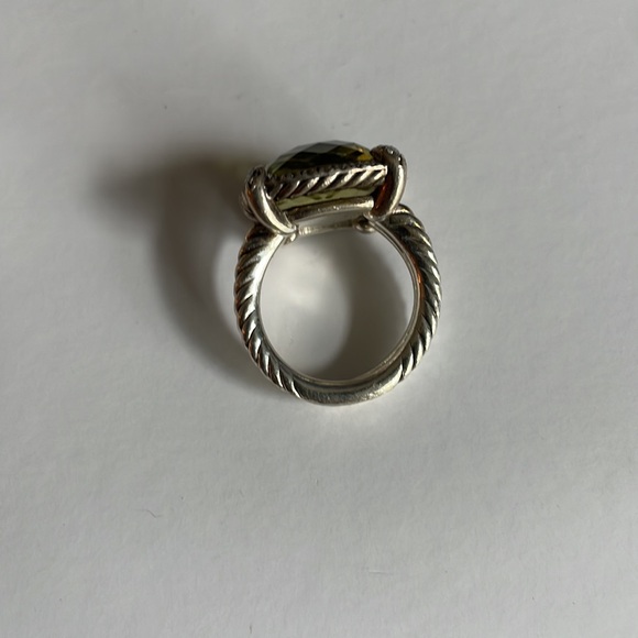 David Yurman Large Chatelaine pave Lemon Citrine Ring sz 5 - Picture 4 of 6